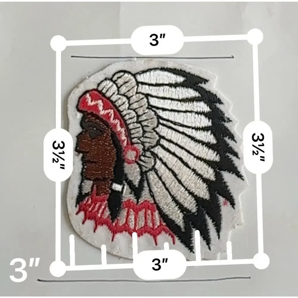 Vintage Indian chief headdress emblemed patch iron-on embroidered Fshipping P13